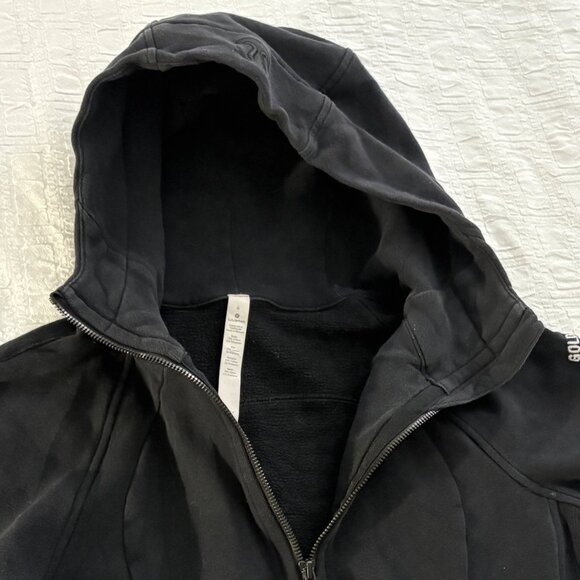 Lululemon Scuba Hoodie Light Cotton Fleece Black Full-Zip Sweatshirt Size 6 - Picture 5 of 12